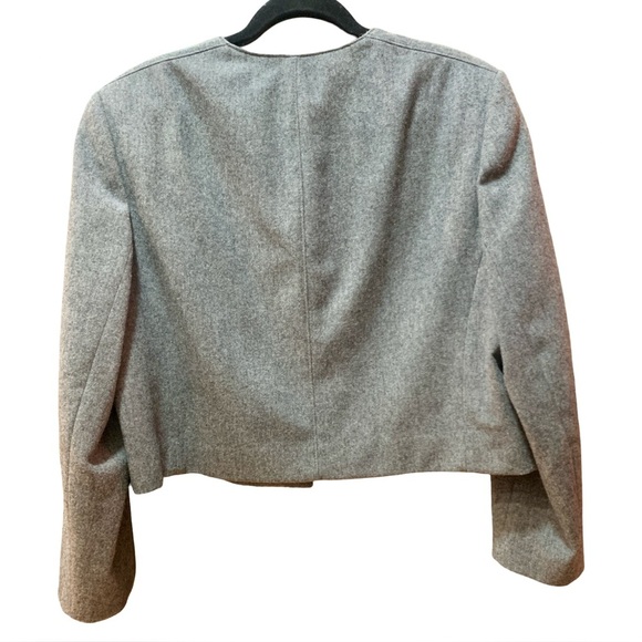 Pendleton Vintage 100% Virgin Wool hidden Button Blazer Gray Womens 18 USA made - Picture 2 of 8